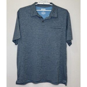 Duluth Trading Co Polo Shirt Mens Size XL Heathered Blue Short Sleeve Collared